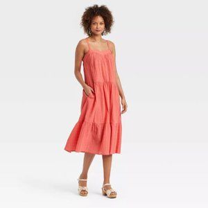 NWT Knox Rose Sleeveless A-Line Dress in Coral